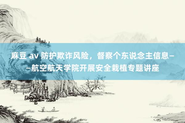 麻豆 av 防护欺诈风险，督察个东说念主信息——航空航天学院开展安全栽植专题讲座