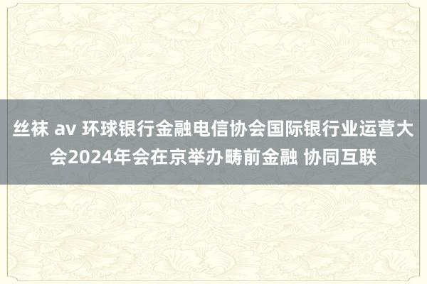 丝袜 av 环球银行金融电信协会国际银行业运营大会2024年会在京举办畴前金融 协同互联