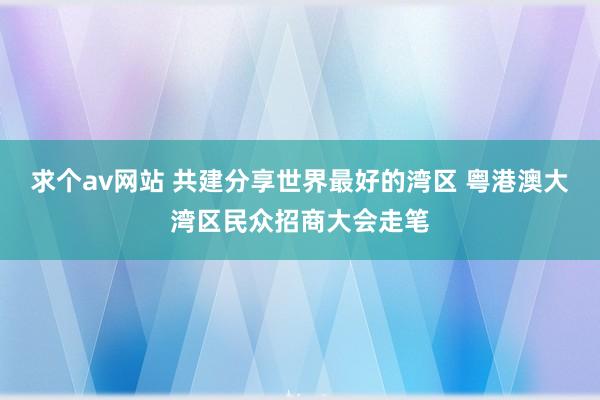 求个av网站 共建分享世界最好的湾区 粤港澳大湾区民众招商大会走笔