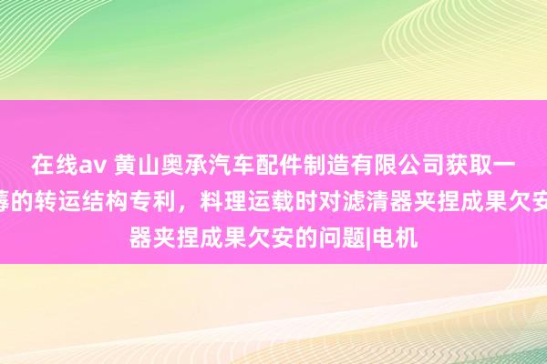 在线av 黄山奥承汽车配件制造有限公司获取一种滤清器坐蓐的转运结构专利，料理运载时对滤清器夹捏成果欠安的问题|电机