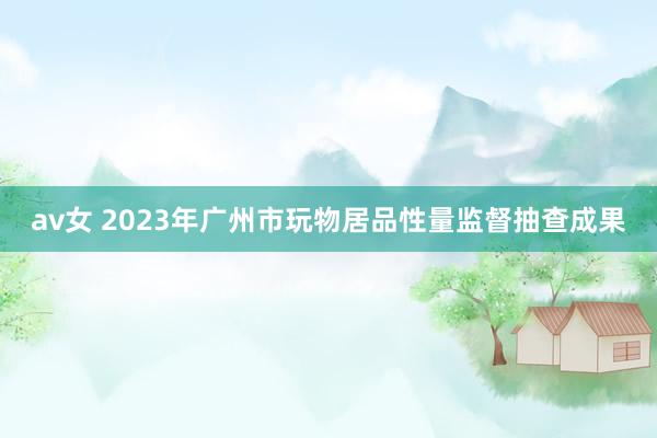 av女 2023年广州市玩物居品性量监督抽查成果