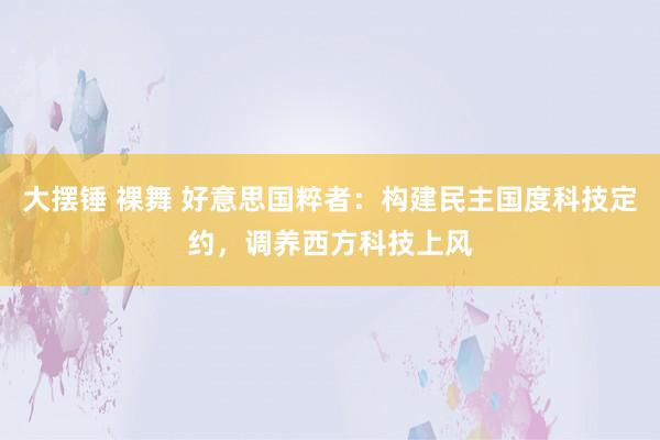 大摆锤 裸舞 好意思国粹者：构建民主国度科技定约，调养西方科技上风